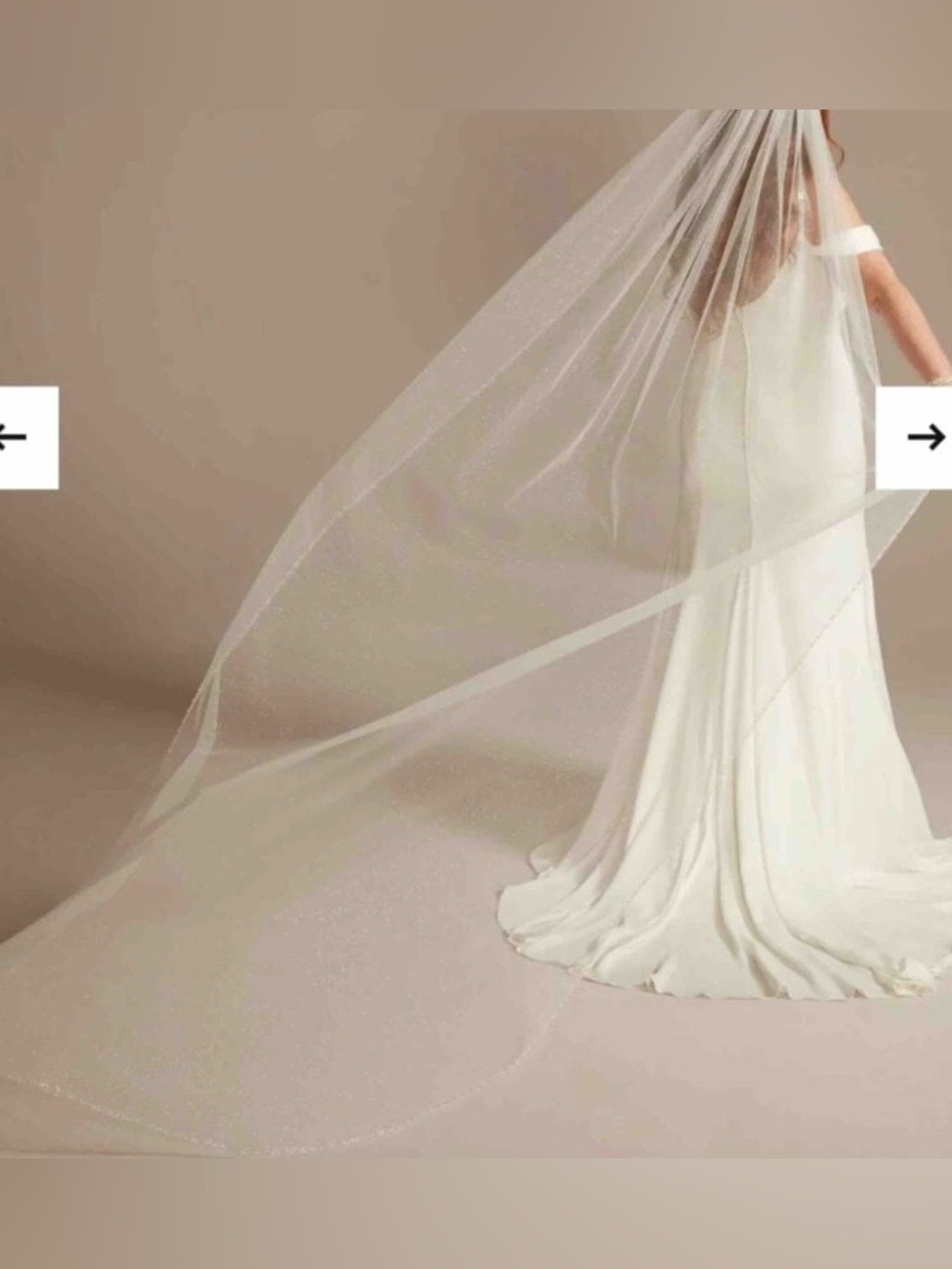 Elegant Long Bridal Veil with Sheer Train - Ivory